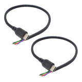 2Pcs Type-C Usb C Male Pigtail 6 Wires Pd Power Cable 1 Ft/30Cm 5A Fast Charge
