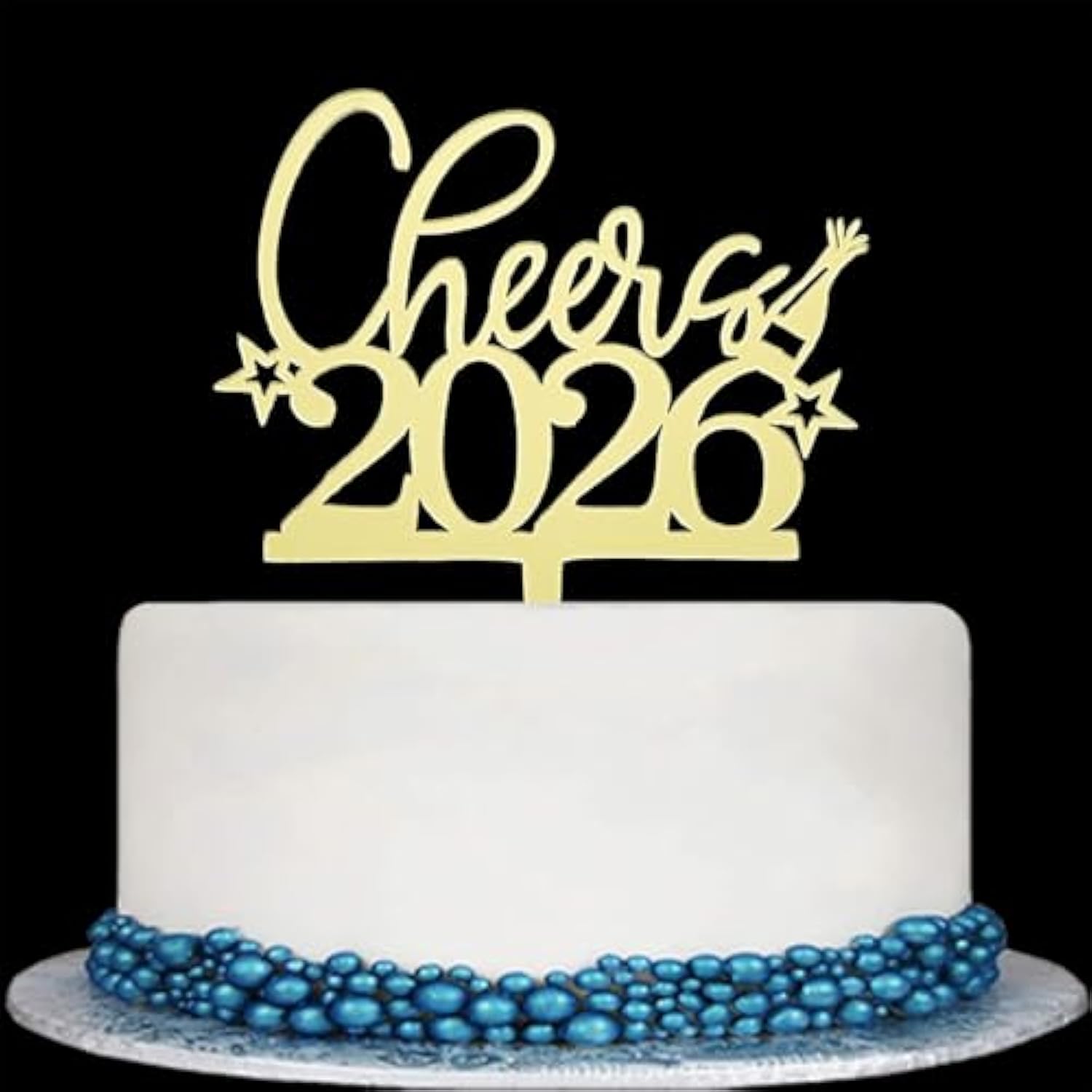 Cheer To 2026 Cake Topper, Mirror Gold Happy New Year 2026 Acrylic Cake Decorations, Welcome 2026 New Year'S Eve Carnival, Happy 2026 Party Decorations Supplies