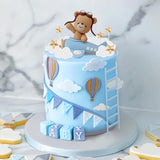 Blue Airplane Cake Topper for Time Flies 1st Birthday and Baby Shower Decor