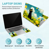 Oil Painting Cat Laptop Skin Stickers Cutable Universal Size Fits 12" 13" 13.3" 14" 15 Inch Laptop Cute Yellow Flower Removable Waterproof Notebook Art Decals Pc Protector Cover Sticker