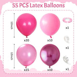 Pink Balloon Garland Kit Hot Pink & Chrome Balloons for Birthdays, Showers and Weddings