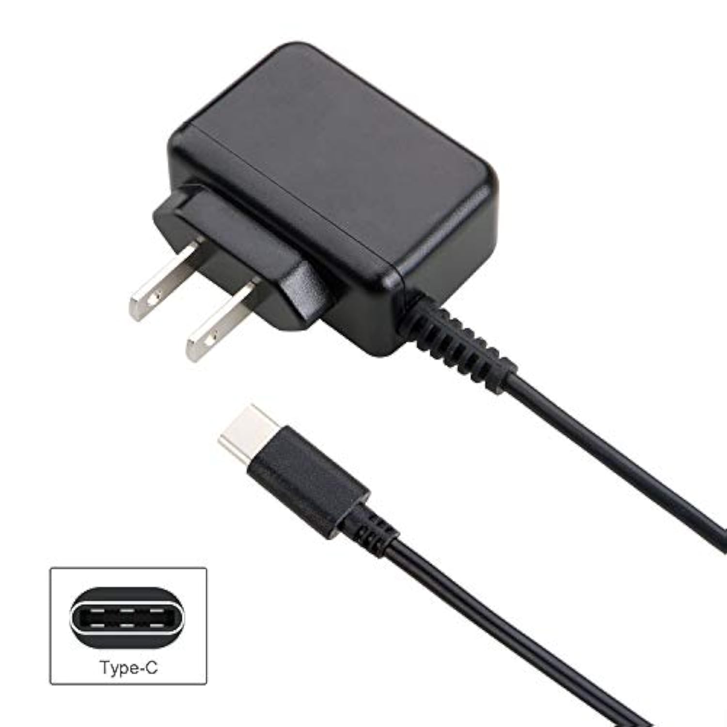 5V 2A Usb C Wall Charger With Us Adapter For Samsung Galaxy S8, S8 Plus, Note 8, Lg G5, G6, Htc 10, Nexus 6P, 5X And Other Type-C 5V Supported Device (Black)