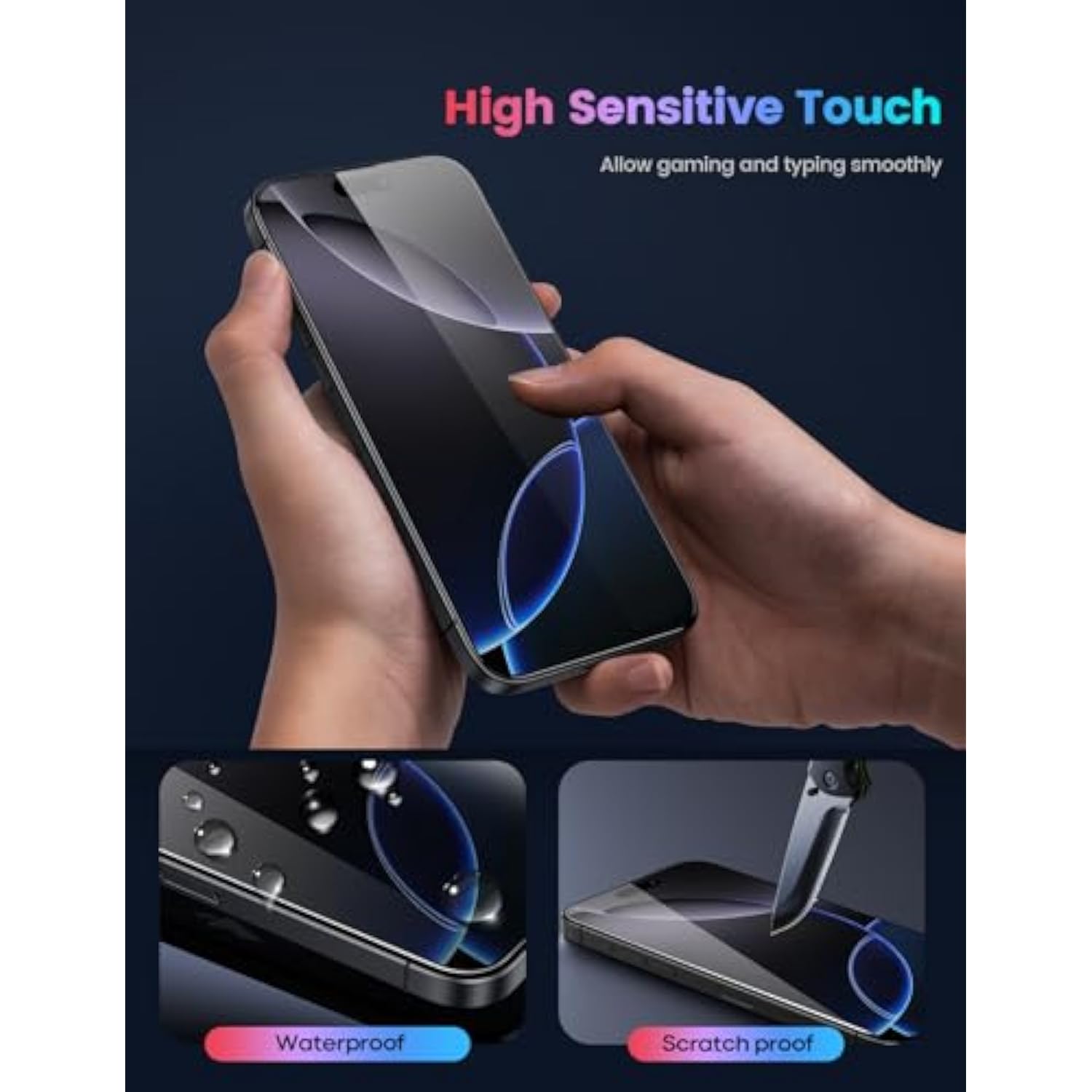 2-Pack Screen Protector for iPhone 16 Pro Max [6.9"], 9H Glass, Easy Align, HD Clear