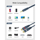 3.5Mm To Rca 1 Male To 2 Female Rca To 3.5 Mm (1/8 Inch) Aux Headphone Jack Y