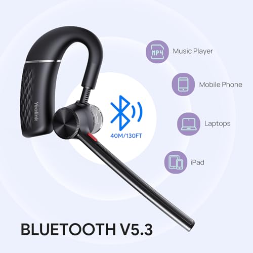 Single Ear Bluetooth Headsets Bh71 Lite,Wireless Headset With Mic For Work,Bluetooth Earpiece Connect Cell Phone/Mobile/Laptops,Teams Zoom Certified,Mute Function