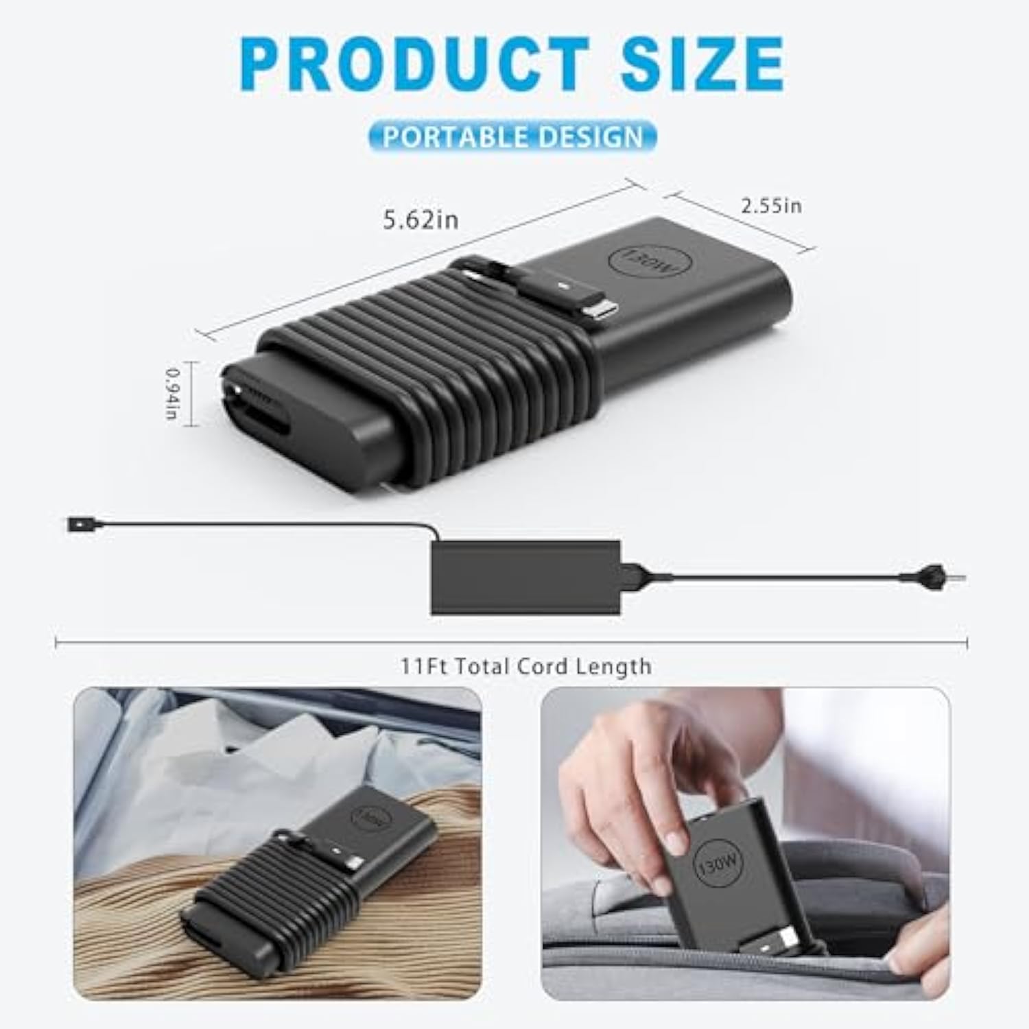 65W Dell Inspiron Charger,Replacement For All Round Connectors Dell Laptop Cha