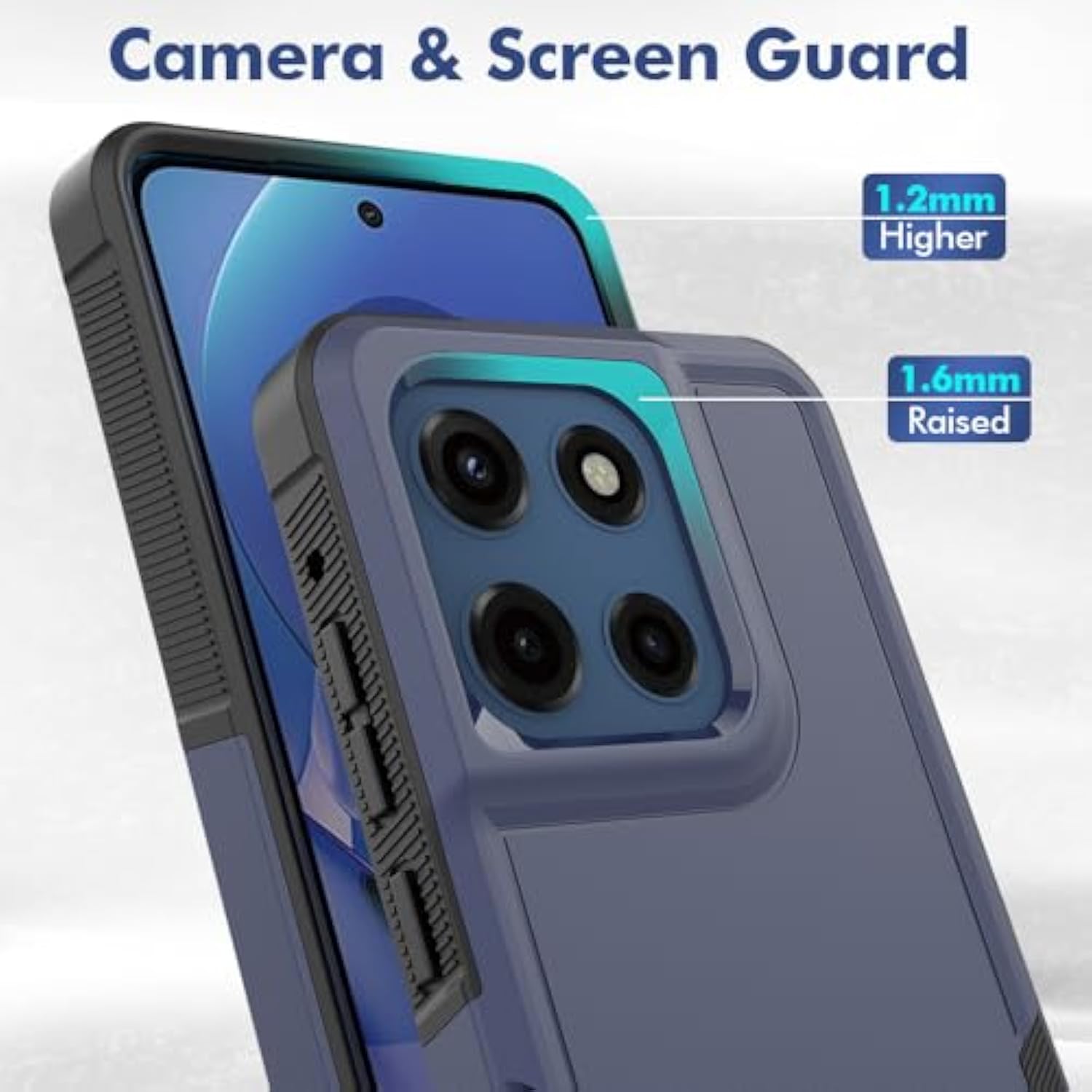 For Moto G Stylus 5G 2025 Case,[Military Grade Drop Tested] With Screen Protector,Dual Layer Protective Heavy Duty Cell Phone Cover Non-Slip Shockproof Case For Motorola G Stylus 5G 2025 (Blue)