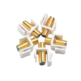 Cable Matters 5 Pack RG6 Keystone Jack Insert, Coaxial Keystone Jack Insert Gender Changer