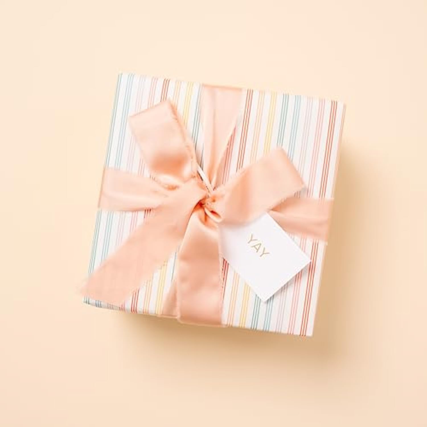 Letterpress Gift Tags, Gold Foil, Yay, To And From, Set Of 25 Paper Tags With Satin Ribbon
