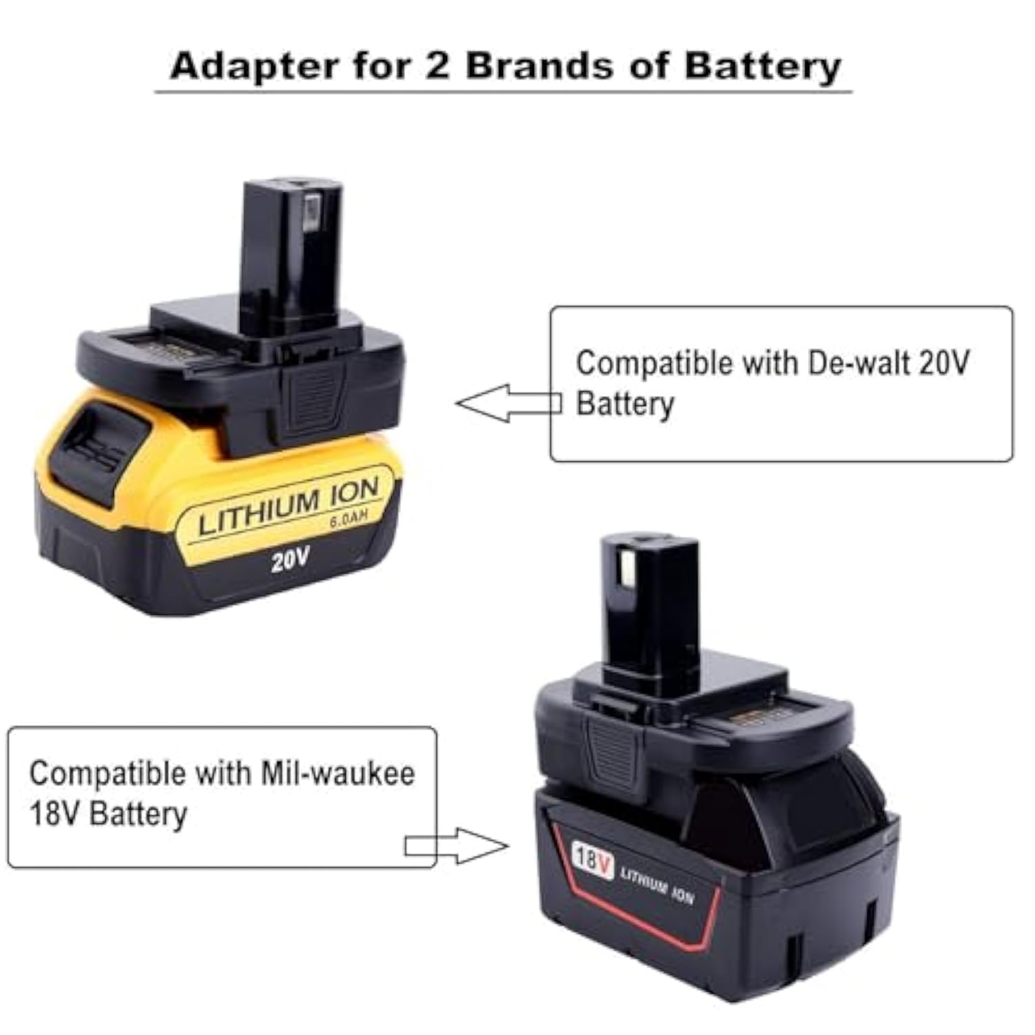 DM18RL Adapter for Ryobi 18V Tools, Works with Dewalt 20V & Milwaukee M18 Batteries