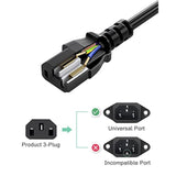 3 Prong Ac Power Cord For Panasonic Plasma Tv Tc-P42U1 Tc-P55St30 Tc-P50Gt30 Tc-P50Gt50 Th50Pz85U Th50Pz85Ua Tc-P50X1 Th-42Px85Ux Th-42Px80U Replacement 3 Slot Tv Power Cable 6 Ft