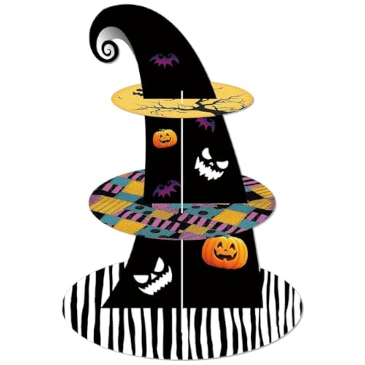 Black Halloween Cupcake Stand 3-Tier Cardboard Cake Stand Dessert Table Displays Centerpieces For Halloween Christmas Birthday Party Decorations