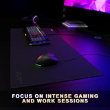 OCPC Jacquard Gaming Mouse Pad – Extra Large XL 900x400x3mm Desk Mat with Textured Fabric Surface, Non-Slip Natural Rubber Base, Water-Repellent – Black