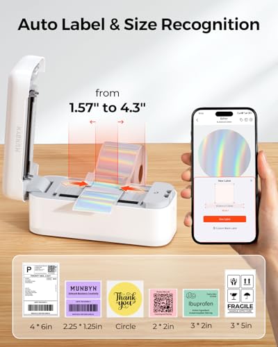 Bluetooth Thermal Label Printer Realwriter Rw402B, 4X6 Shipping Label Printer For Small Business, Compatible With Android, Iphone And Windows, Mac, Chromebook, Ebay, Usps, Fedex, Shopify