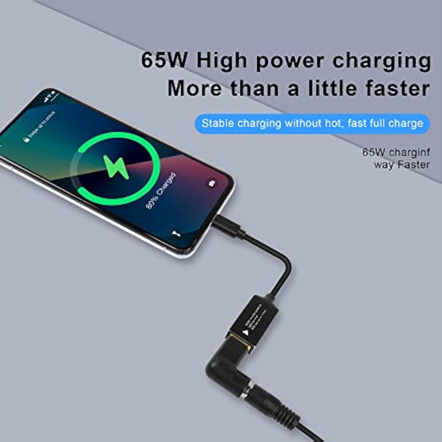 Pd65W Lenovo Square Mouth To Usb-C Charging Cable Lenovo Square Mouth To Type-C Charger Power Adapter Cable For Laptops,Mobile Phones,Tablets, Rechargeables,Etc(7Inch)(Lenovo Square Mouth)