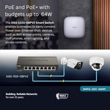 8-Port Gigabit Smart Managed Poe+ Switch 8 Poe+ Ports (64W)L2VlansCable Diagnostics Web Managed Desktop FanlessNdaa Compliant  Protection (Dgs-1100-08Pv2)