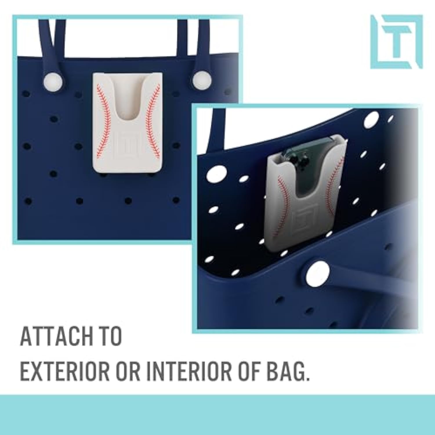 Baseball Silicone Phone Holder for Bogg Bag & Simple Modern Bag Fits All Phones