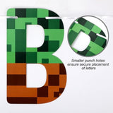 Miner Theme Happy Birthday Banner for Party Decor, Wall, Window & Photo Props