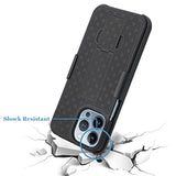 Compatible With Iphone 13 Pro Max 5G Holster Case Combo Shell Slim Rugged Case With Kickstand Swivel Belt Clip Holster Shockproof Cover Case For Iphone 13 Pro Max 5G(6.7 Inch) 2021,Black