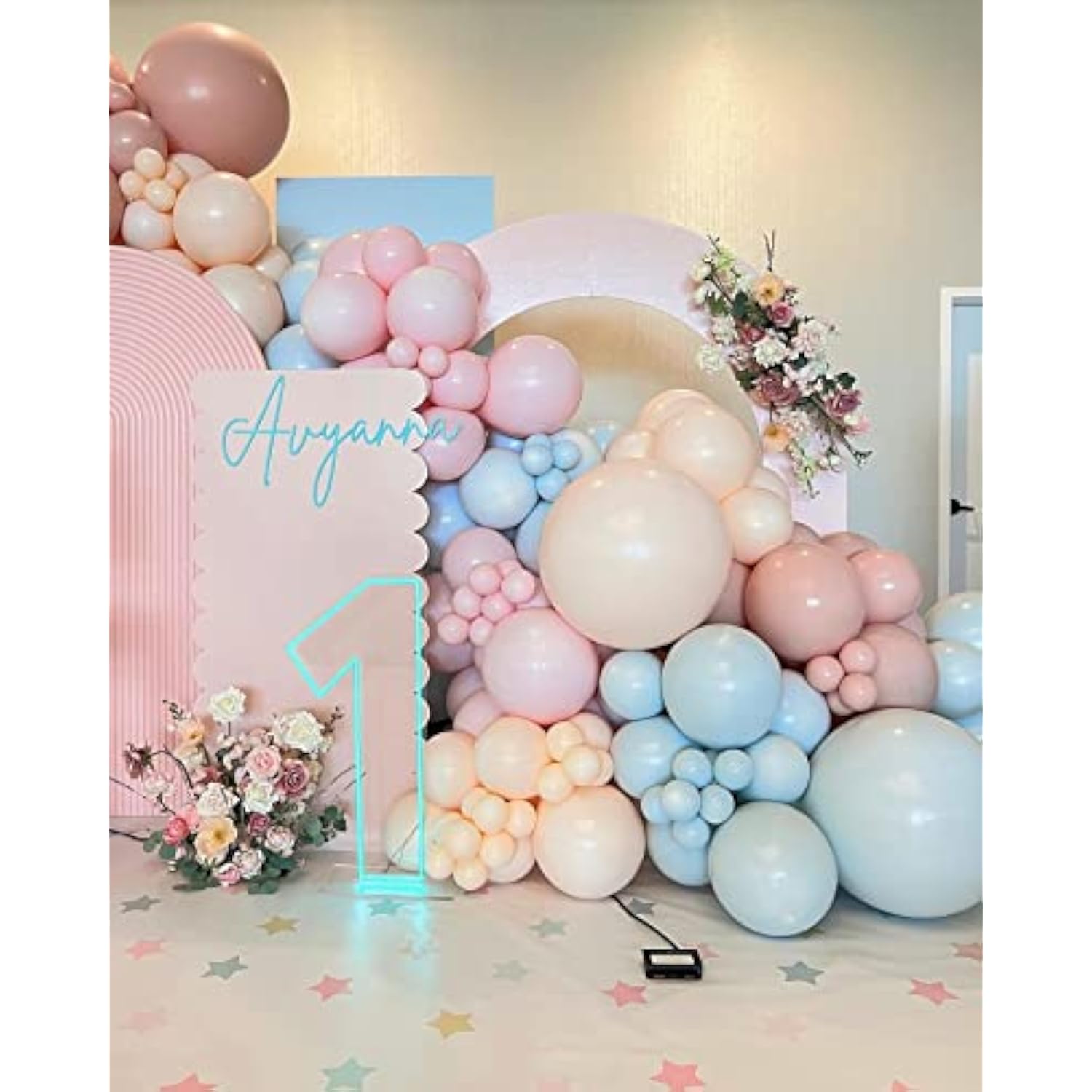 129Pcs Pink Rainbow Balloons Garland Arch Kit Double Stuffed Macaron P