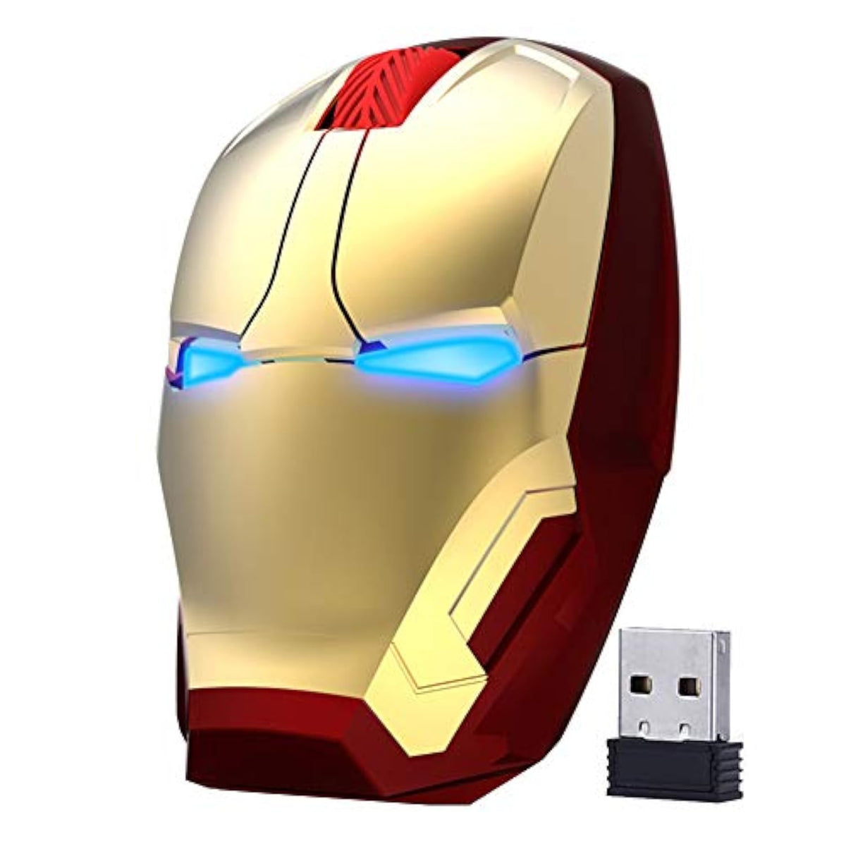 Wireless Iron Man Mouse 2.4G Optical Computer Mouse For Desktop Laptop Pc Mac (Gold)