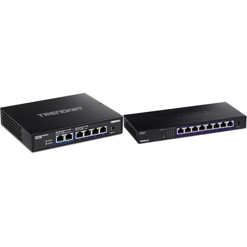 TRENDnet 6-Port 10G Switch, 4 x 2.5G RJ-45 Base-T Ports, 2 x 10G RJ-45 Ports,