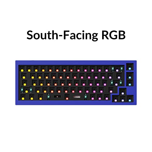 Q2 Custom Mechanical Keyboard Full Aluminum Wired Barebone Version, Qmk/Via Programmable Macro, Compatible With Mac Windows Linux, Hot-Swappable 65% Layout, Double-Gasket Diy Kit - Blue