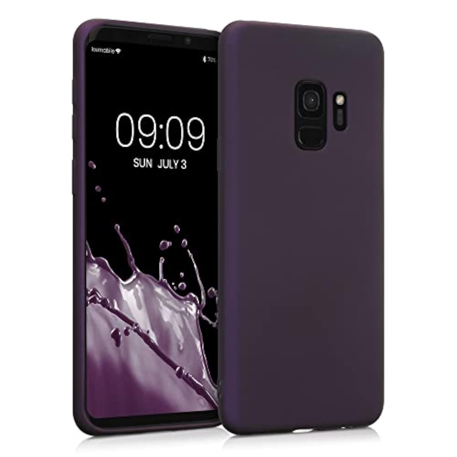 Samsung Galaxy S9 Case Compatible with kwmobile - Soft Slim Metallic TPU Silicone Cover - Metallic Berry