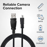 Black 3ft USB Data Charger Cable for Nikon Coolpix S2600 S2500 S3000 S3200 S4300 S6100,Cables