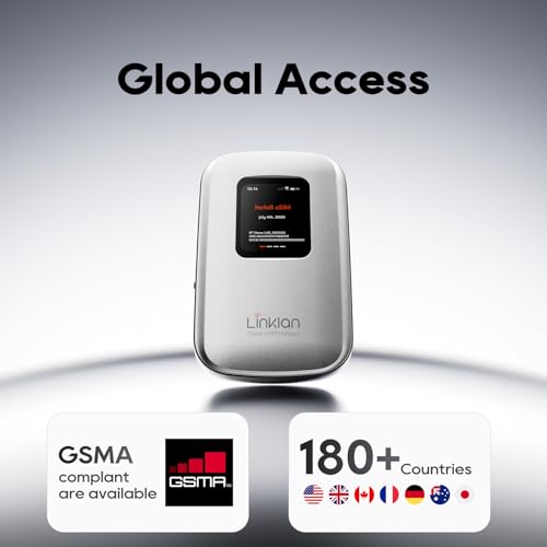 Esim Global Wifi Hotspot, 16-Device 4G Lte For 180+ Countries, No Sim/Contract, Compact Travel Router, Compact Wireless Router For International Travel & Businessfree 5Gb Us Data For 15 Days