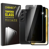 [4 Pack 2Pack Privacy Screen Protector Compatible For Samsung Galaxy S22 With 2Pack Camera Lens Protector, 9H Hardness, Anti-Spy, Easy Installation