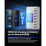 8-Port Usb Charger Station, 60W/12A Multi Port Usb C Hub With Lcd Display For Multiple Devices, Compact Desktop Charging For Iphone, Ipad, Samsung, Android Tablet