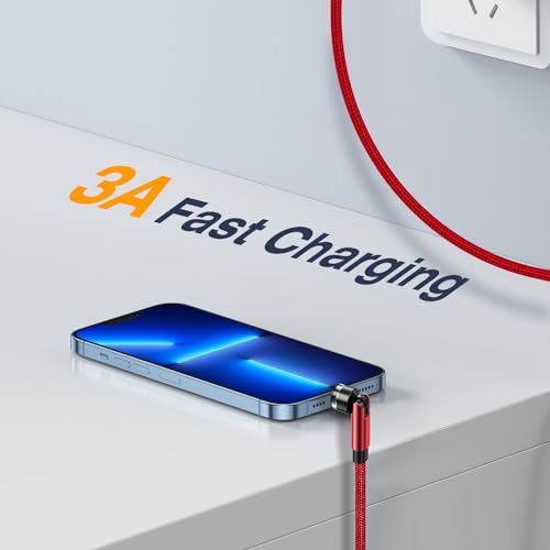 7-Pin Magnetic Charging Cable, 360° Rotating 3 In 1 Usb C Magnetic Phone Charger, 3A Fast Charging With Data Transfer For Android/I-Product/Micro/Carplay-Red