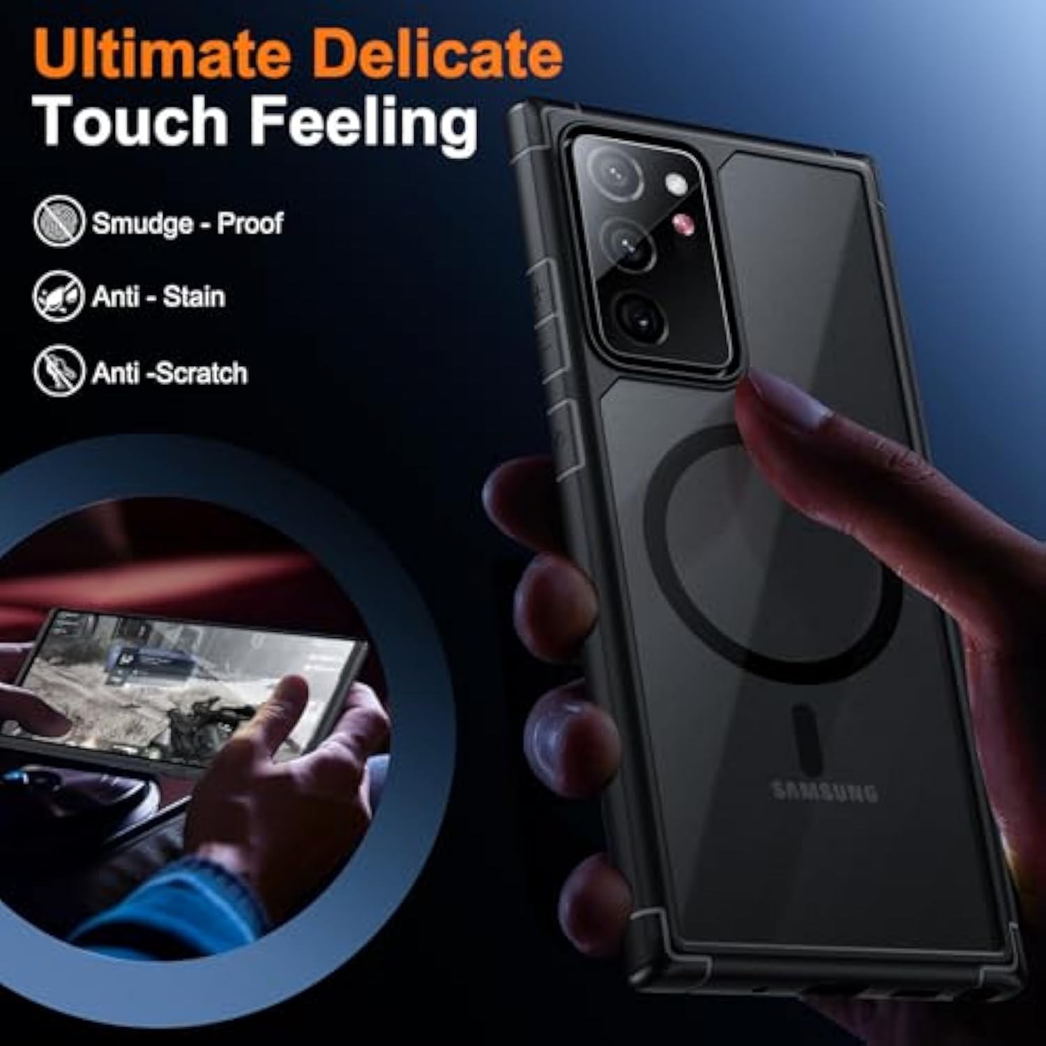 For Samsung Galaxy Note 20 Magnetic Case - [Compatible With Magsafe Accessory][Military Drop Protection] Soft Tpu Bumper + Translucent Matte Back Cover For Note 20, Matte Black