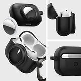 Spigen Tag Armor Duo Designed for Airpods Pro Case and AirTag Cover with Carabiner [Dual Layer Solid Protection] - Matte Black