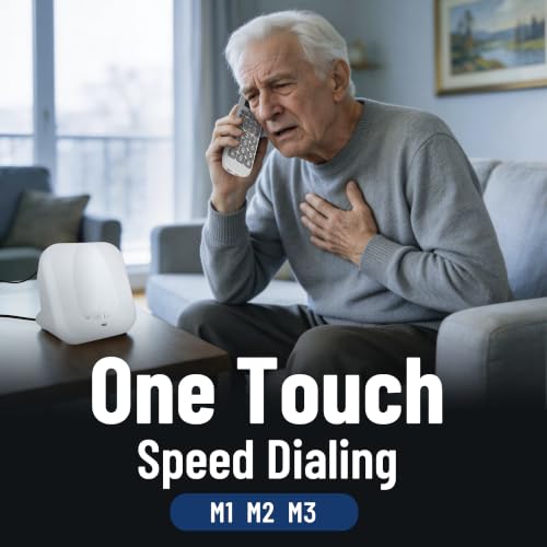 Desktop Corded Telephone, Black Landline Telephone, Office Landline Phone With Mute, Pause, Redial, Flash, Ringer (Hi & Low), Mechanical Lock, Call Light Indication For Home/Office/Hotel Use