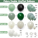 Sage Green White Balloon Garland Double Stuffed Dusty Green White Pearl Balloons Olive Pastel Balloon Arch Kit For Neutral Baby Shower Bridal Shower Birthday Baptism Party Decorations