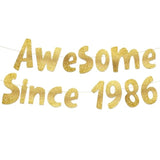 Awesome Since 1986 Gold Glitter Banner - 39Th Birthday And Anniversary Party Decorations