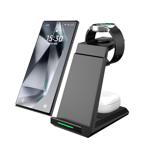 Wireless Charger for , 3 in 1 Charging Station for Multi Devices,Fast Charger Stand Dock for Galaxy S26 S25 S24 S23 S22,Galaxy Watch