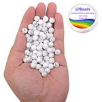 100Pcs 8Mm Natural White Howlite Beads Gemstone Round Loose Beads For Jewelry Making With Crystal Stretch Cord
