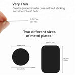 Replacement Metal Plates Set 16 Pack For Magnetic Car Mount. Kit Of 16 Magnets For Back Of Phone Case. Black Rectangular Iron Stickers Without Holes Discs. 3M Adhesive Backing Steel Sheets.