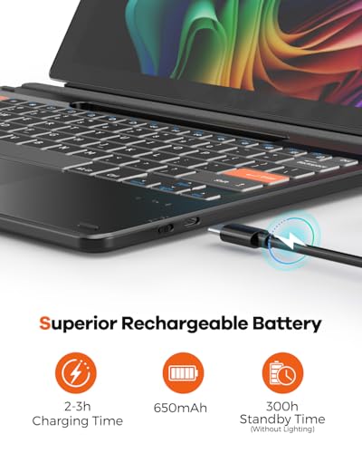 Surface Pro 11/10/9/X/8 13 Inch Keyboard, Bluetooth Keyboard With Touch Pad & Lighting Keys Compatible With Surface Pro 13" Copilot+, Pen & Tablets Not Included
