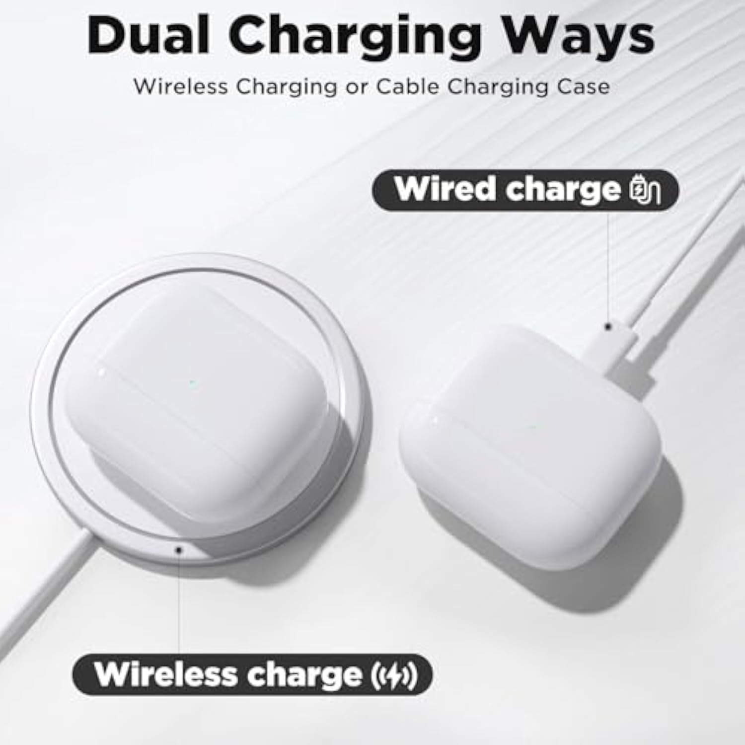 Compatible For Air Pods 3Rd Generation Charging Case, Air Pods 3Rd Gen Charger Cases Replacement With Bluetooth Pairing Sync Button, 600 Mah Built-In Battery, White, No Earbuds.