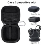 co2CREA Hard Case Replacement for SHOKZ New OpenFit 2 / OpenFit Air/OpenFit Open-Ear True Wireless Bluetooth Headphones with Microphone, Black