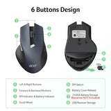 Wireless Mouse For Laptop, 2.4Ghz Computer Mouse 3 Adjustable Dpi Office Cordless Usb Mice With Usba Receiver, 6 Buttons, 1600 Dpi, Medium To Large Sized Hands Compatible With Pc, Laptop, Desktop