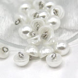 10Mm Half Domed Pearl Buttons, Semi-Circle White Faux Pearl Buttons Fo