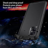 Heavy Duty Rugged Hard Cover Case for Samsung Galaxy A51 4G 6.5 inch, Black