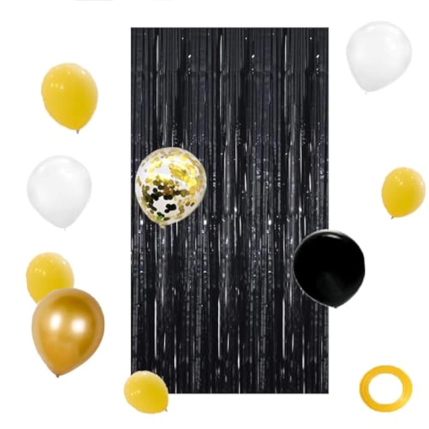 22pcs Black Gold Confetti Balloons 12inch Party Decorations