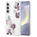 Clear Flower Design Purple Peony Case for Samsung Galaxy S24 Plus