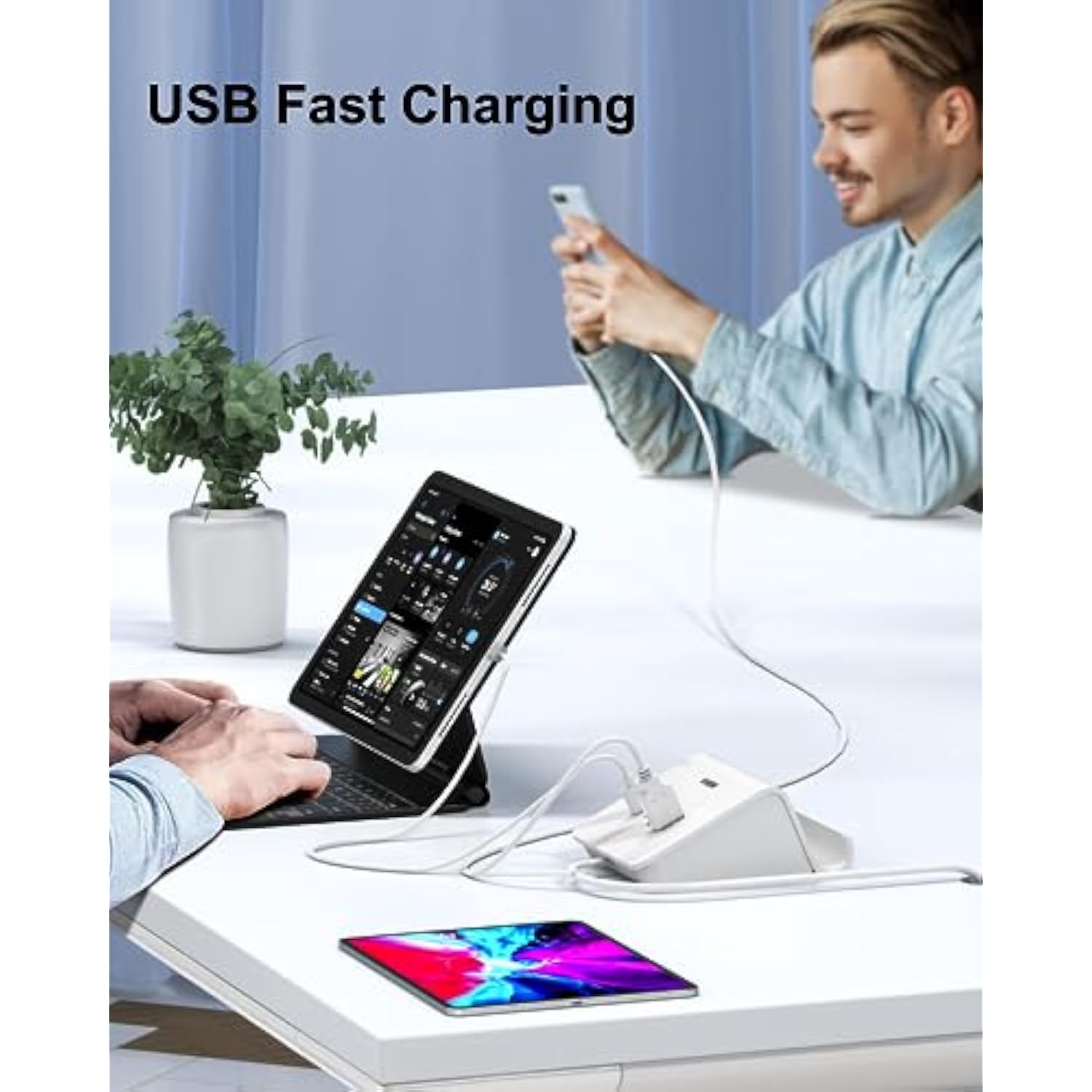 Usb C Charger Block,6 Port 3A And 3C Multiple Usb Charging Station,35W Fast Usb C Charging Plug For Iphone 15/15Pro/14/13/12,Samsung Galaxy S23/S22/S21,Etc(6Usb-3A3C-White)